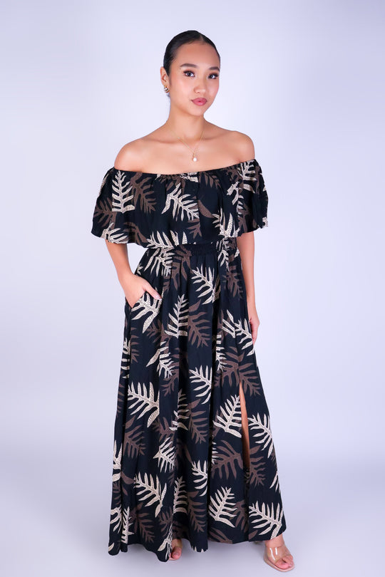 LAUA'E OFF SHOULDER MAXI DRESS