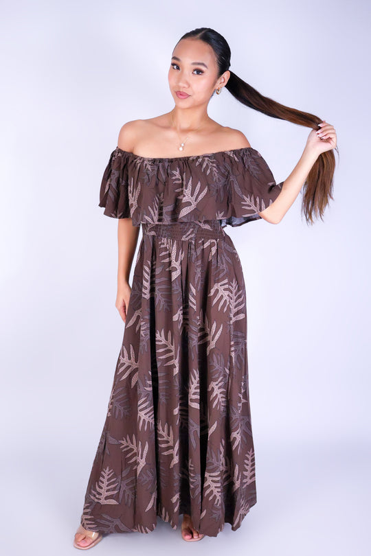 LAUA'E OFF SHOULDER MAXI DRESS