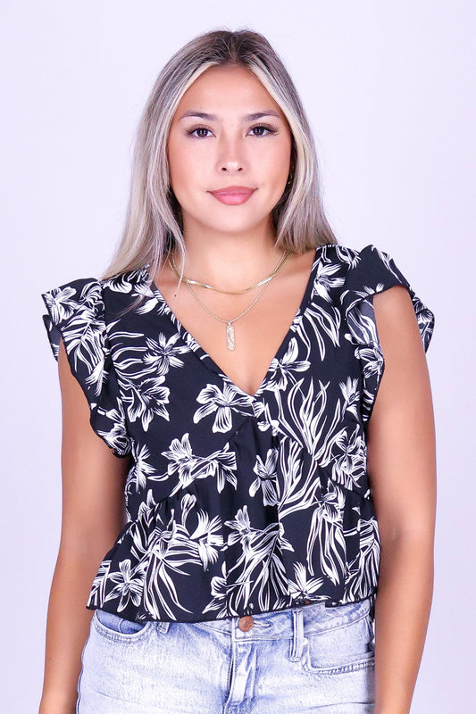 PALM & PETAL TOP