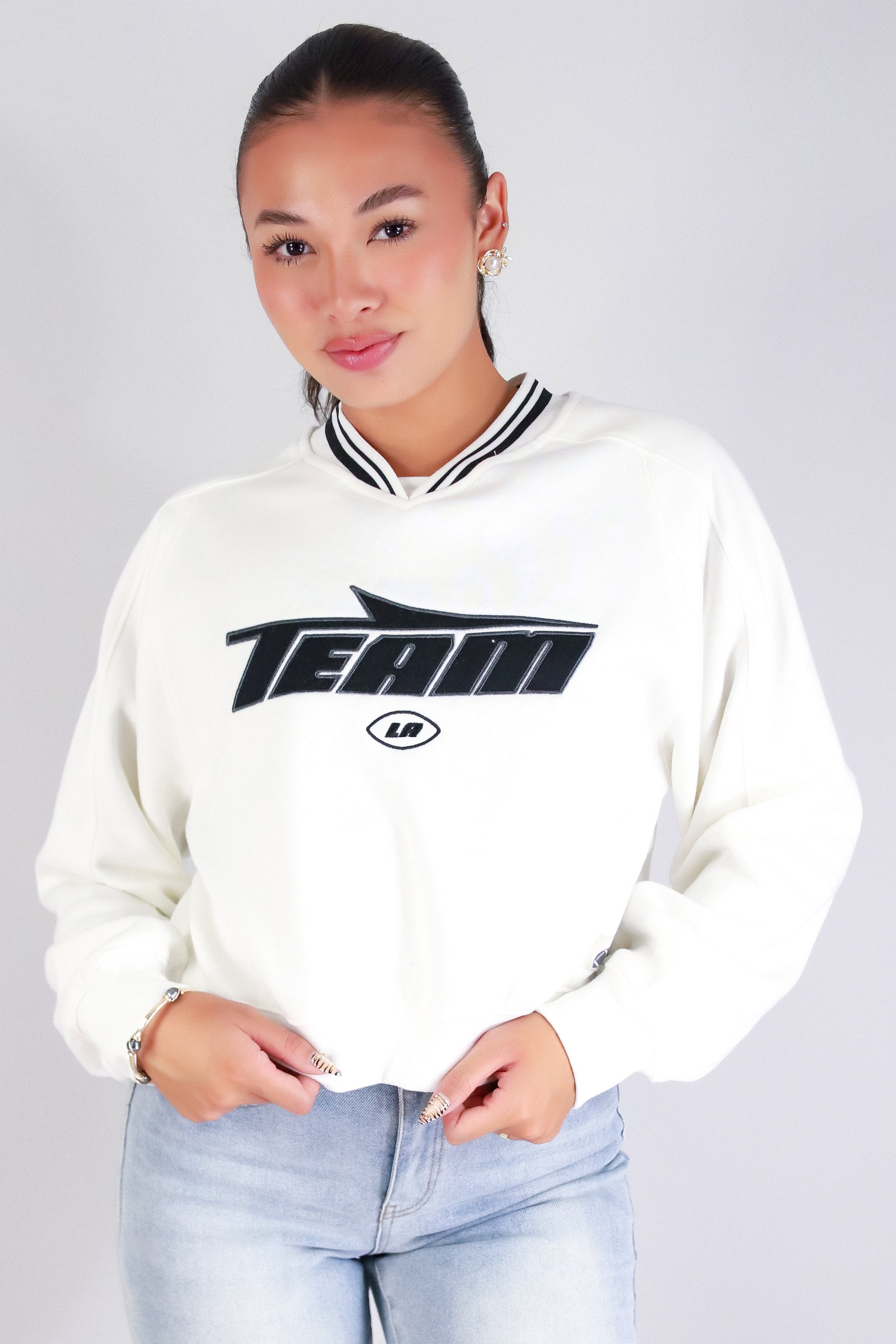 Jeans Warehouse Hawaii - SOLID LONG SLV TOPS - ALL-STAR ENERGY SWEATER | By STYLE MELODY