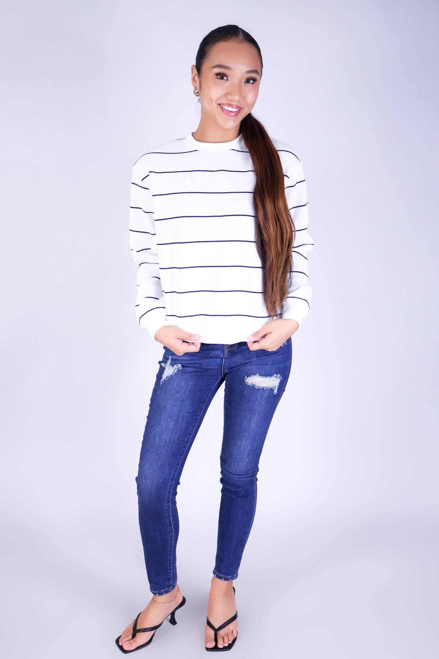 BLUSH LINES SWEATER