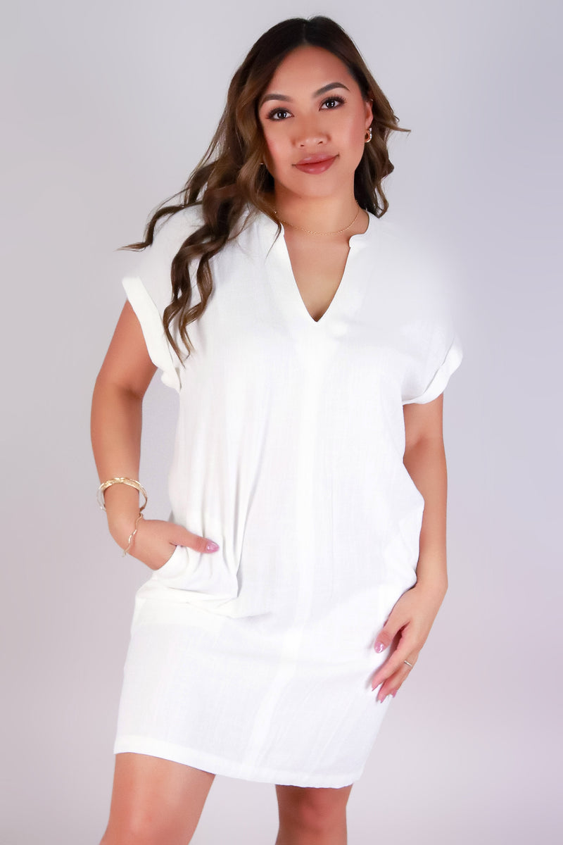Jeans Warehouse Hawaii - SOLID SHORT DRESSES - MINIMAL MOOD DRESS | By OLIVE & CO