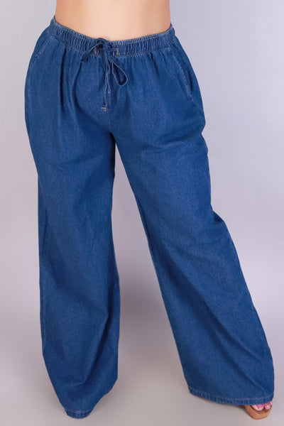 Jeans Warehouse Hawaii - PLUS CASUAL WOVEN SOLID PANTS - EASY BREEZY BABE PANTS | By ACTIVE USA