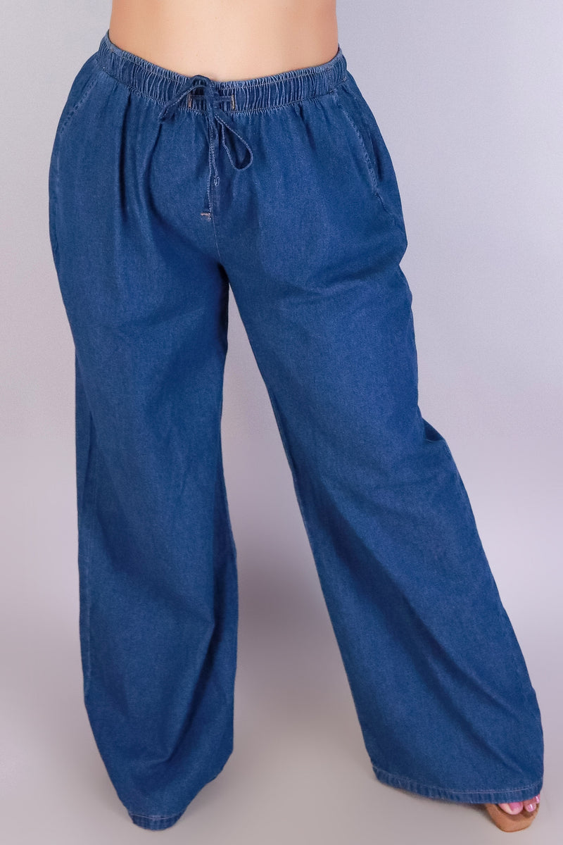 Jeans Warehouse Hawaii - PLUS CASUAL WOVEN SOLID PANTS - EASY BREEZY BABE PANTS | By ACTIVE USA