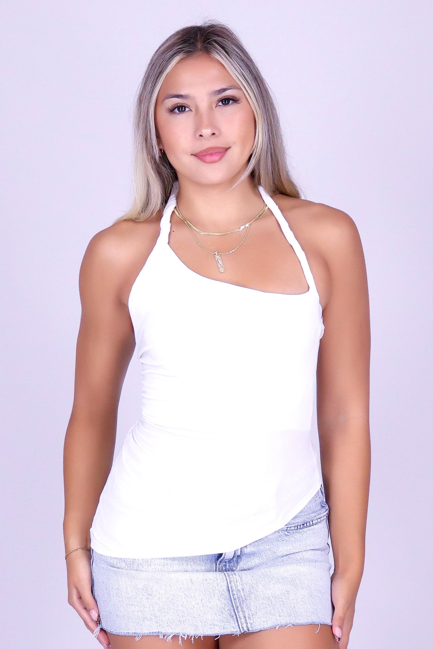 TWISTED TO PERFECTION HALTER TOP