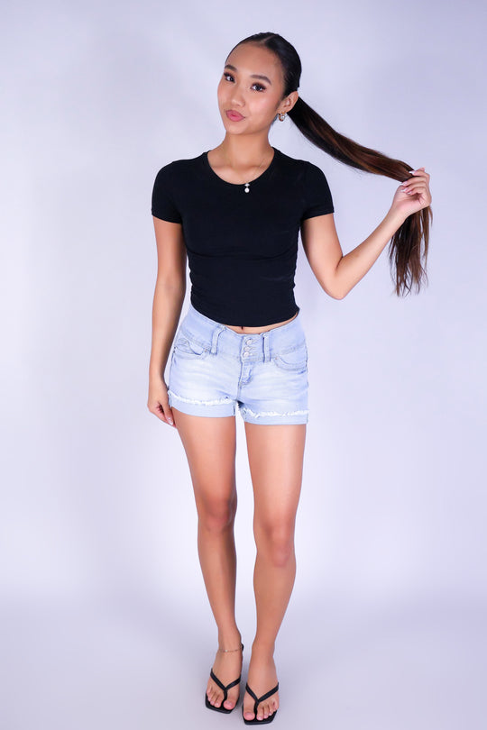 BLUSH BLUES DENIM SHORTS