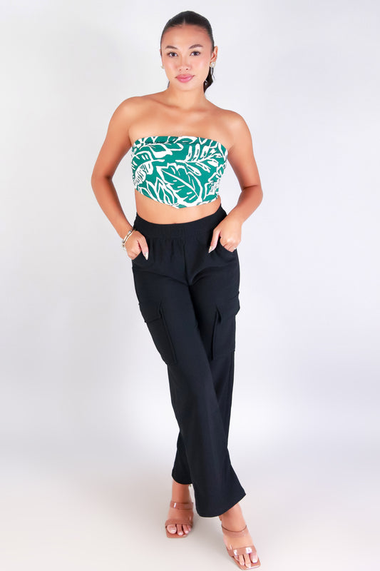 Jeans Warehouse Hawaii - TANK PRINT WOVEN CASUAL TOPS - SWAY WITH ME TUBE TOP | By I JOAH