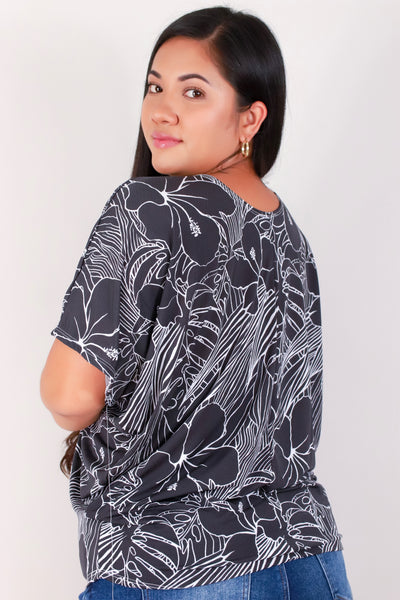 Jeans Warehouse Hawaii - PLUS PRINTED S/S - SECRET GARDEN DOLMAN TOP | By ZENOBIA