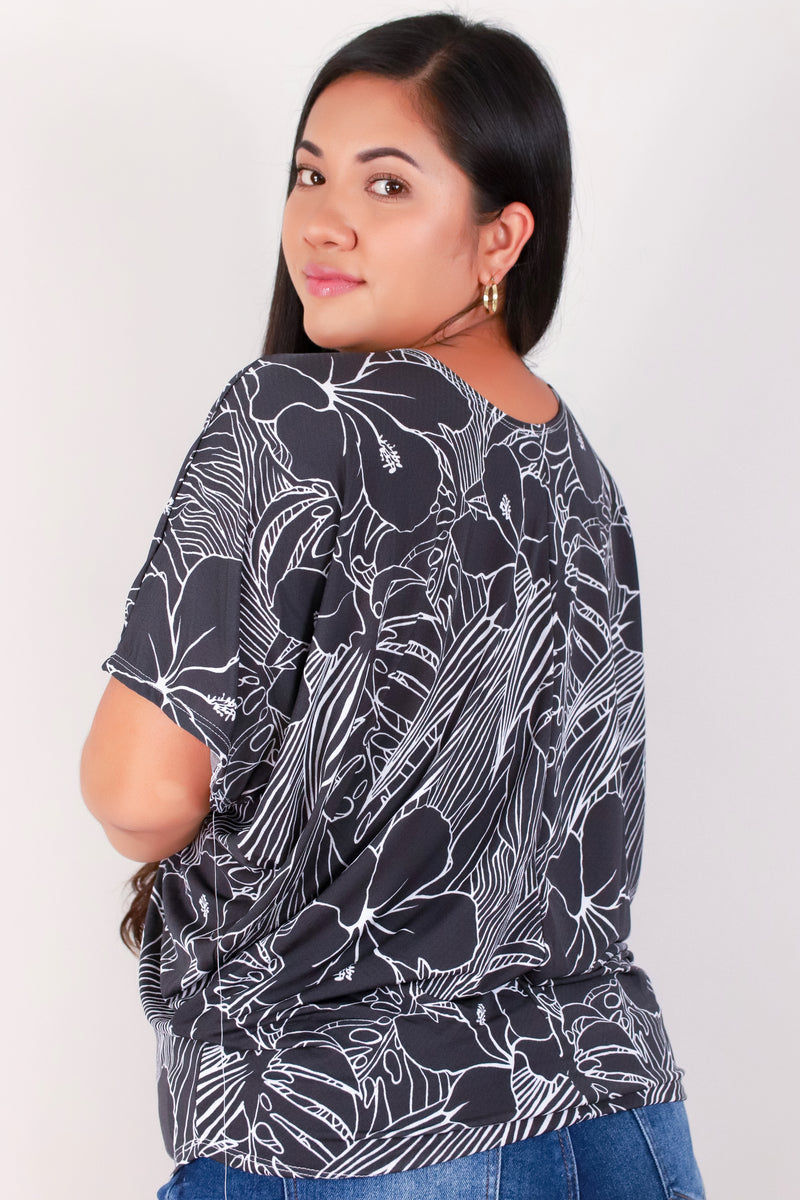 Jeans Warehouse Hawaii - PLUS PRINTED S/S - SECRET GARDEN DOLMAN TOP | By ZENOBIA