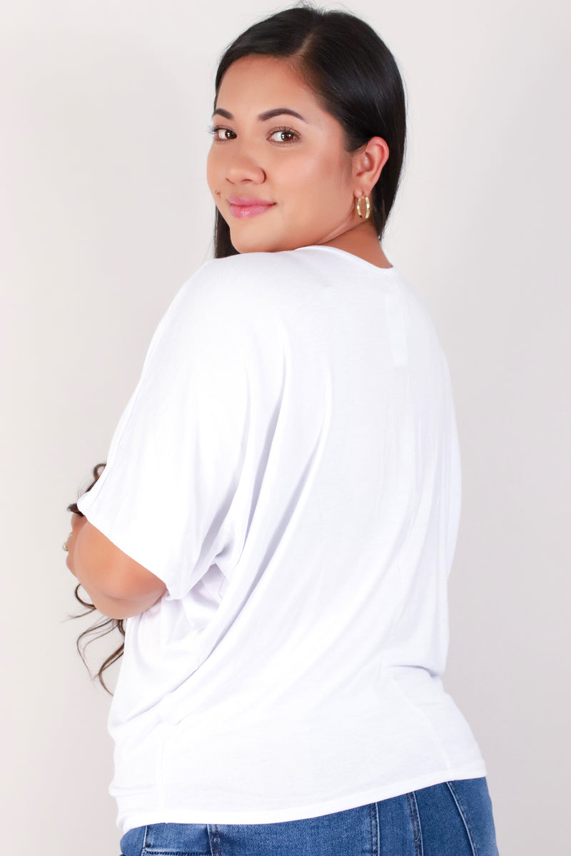 Jeans Warehouse Hawaii - PLUS S/S Knit Top - NOT NOW SUSAN TOP | By ADARA