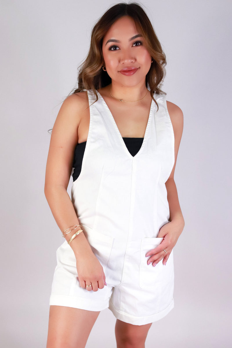 Jeans Warehouse Hawaii - SOLID ROMPERS - OVER IT ALL ROMPER | By VERY J