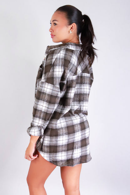 Jeans Warehouse Hawaii - L/S PRINT WOVEN CASUAL TOPS - FOREVER PLAID TOP | By CI SONO/CAVALINI