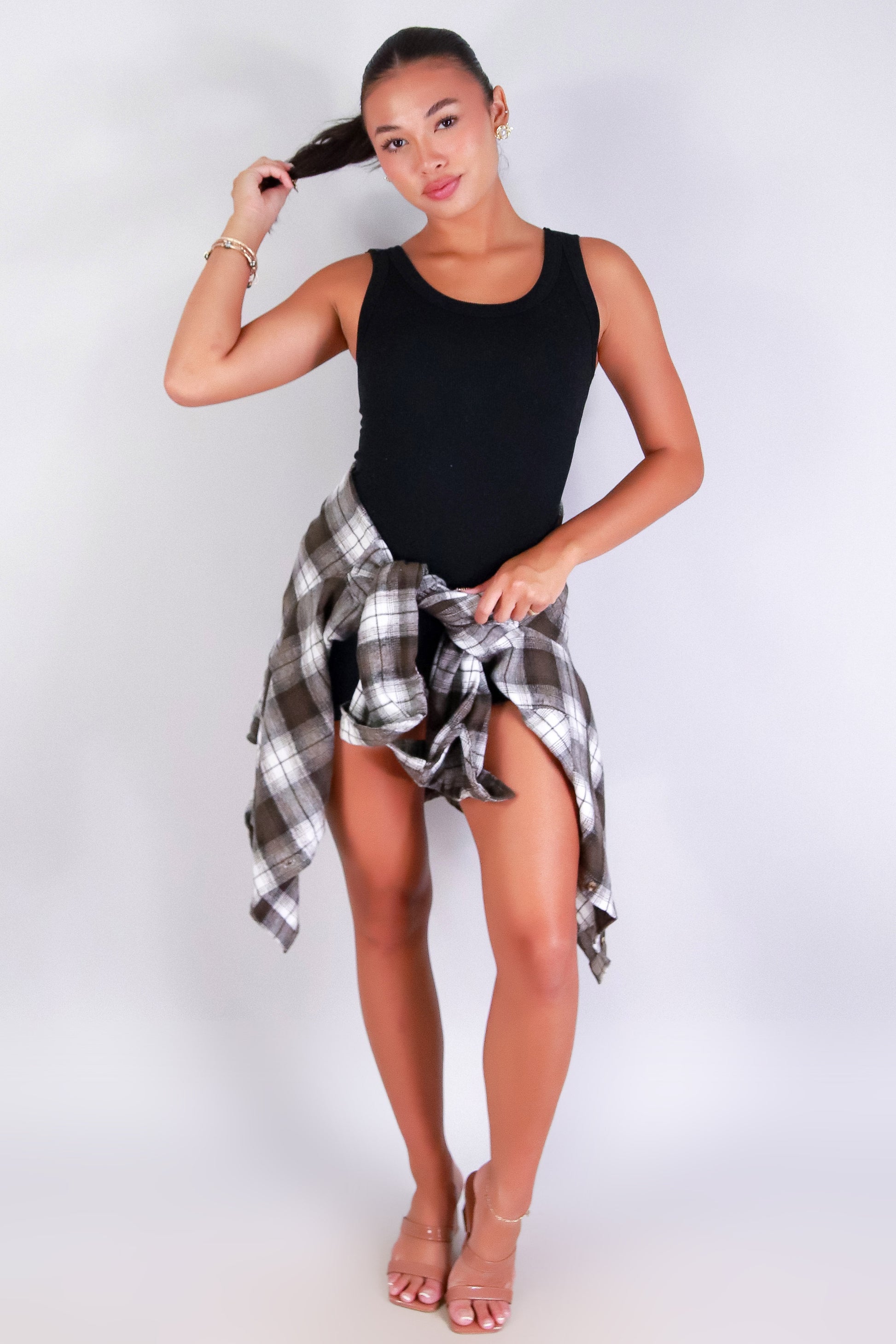 Jeans Warehouse Hawaii - L/S PRINT WOVEN CASUAL TOPS - FOREVER PLAID TOP | By CI SONO/CAVALINI