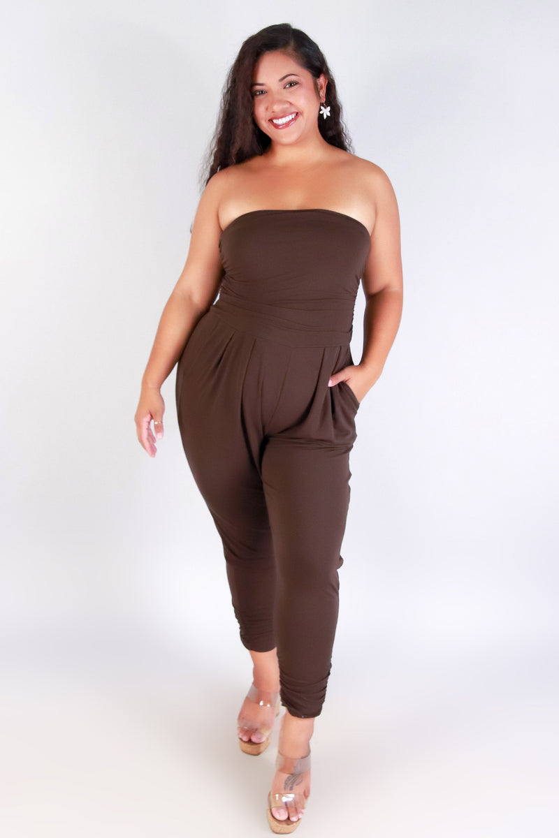 Jeans Warehouse Hawaii - PLUS SOLID JUMPSUITS - TUBE TOP JUMPER | By HAUTE FOX