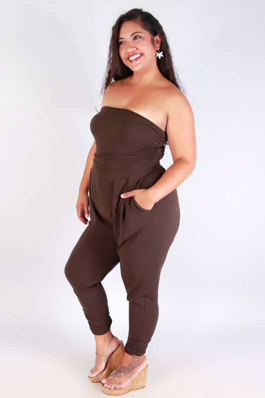 Jeans Warehouse Hawaii - PLUS SOLID JUMPSUITS - TUBE TOP JUMPER | By HAUTE FOX