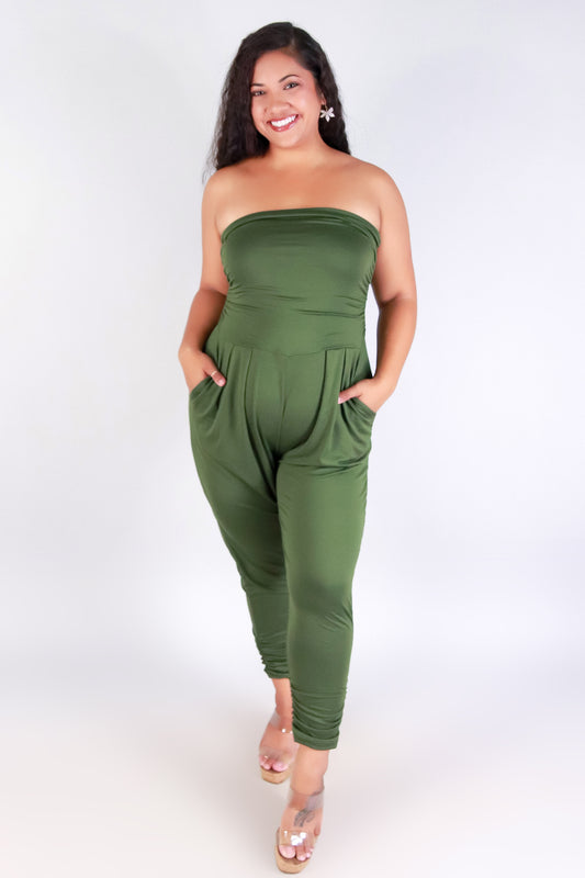 Jeans Warehouse Hawaii - PLUS SOLID JUMPSUITS - TUBE TOP JUMPER | By HAUTE FOX