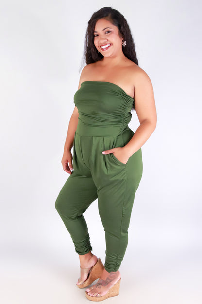 Jeans Warehouse Hawaii - PLUS SOLID JUMPSUITS - TUBE TOP JUMPER | By HAUTE FOX