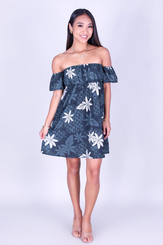 LAUHALA OFF-SHOULDER BABYDOLL DRESS