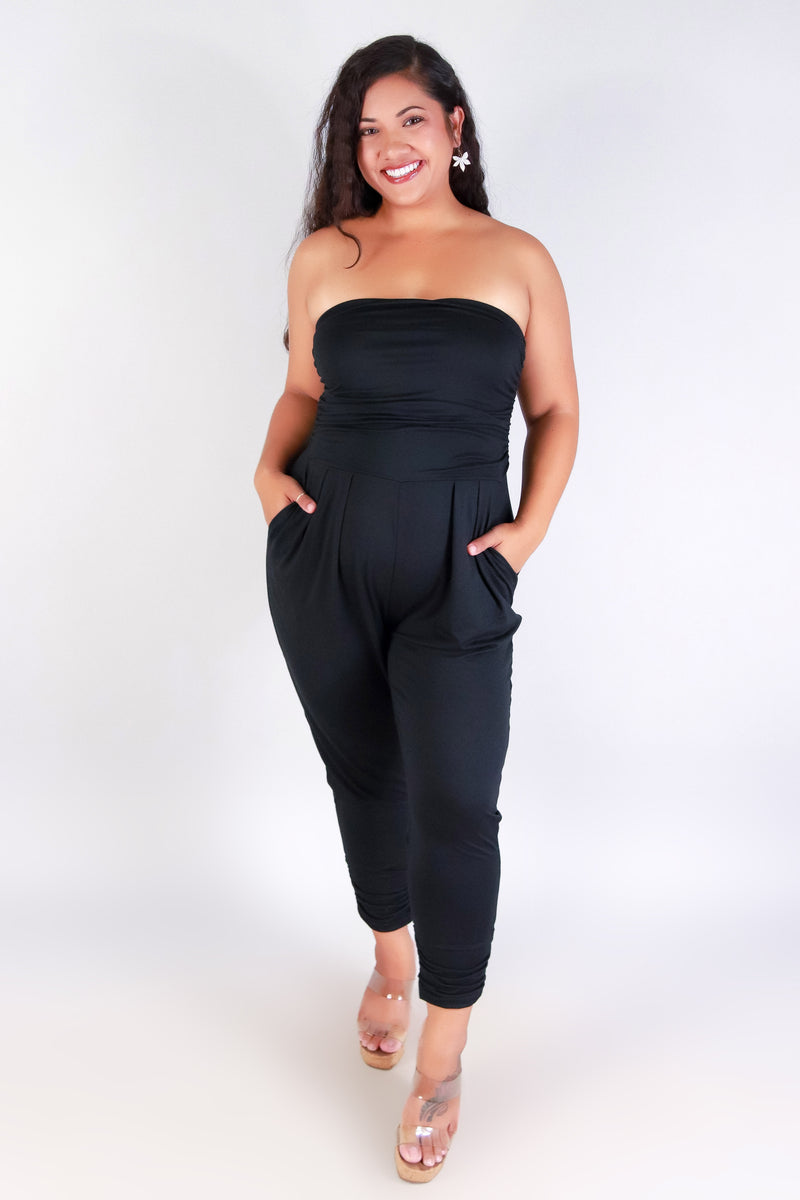 Jeans Warehouse Hawaii - PLUS SOLID JUMPSUITS - TUBE TOP JUMPER | By HAUTE FOX