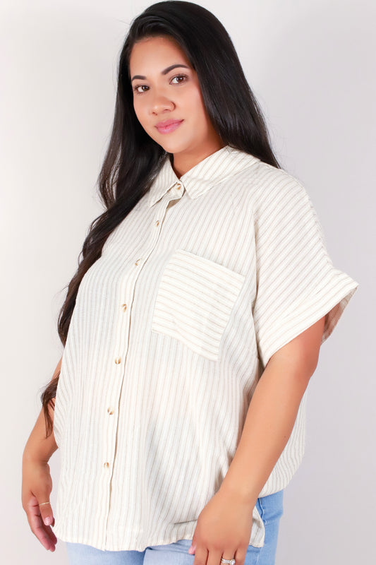 Jeans Warehouse Hawaii - PLUS S/S PRINT WOVEN TOPS - BRUNCH MEETINGS TOP | By MINE FASHION