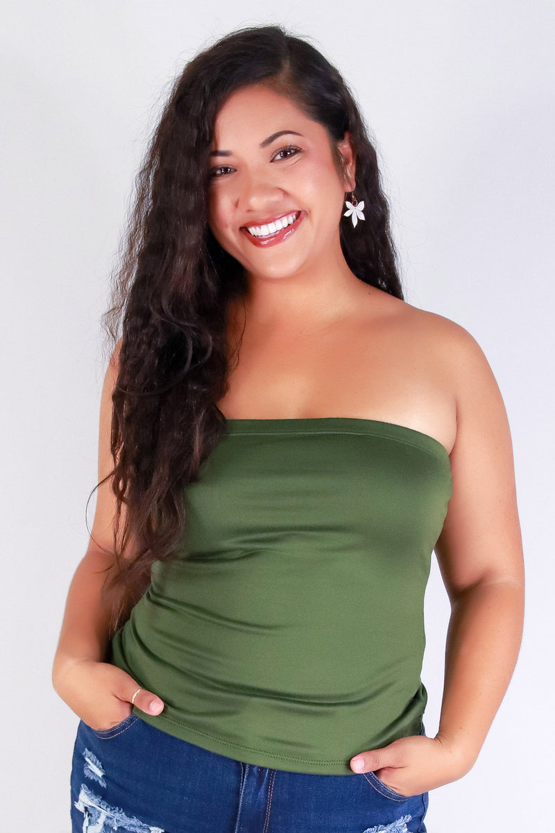 Jeans Warehouse Hawaii - PLUS S/L Knit Tops - EVERYDAY TUBE TOP | By HAUTE FOX