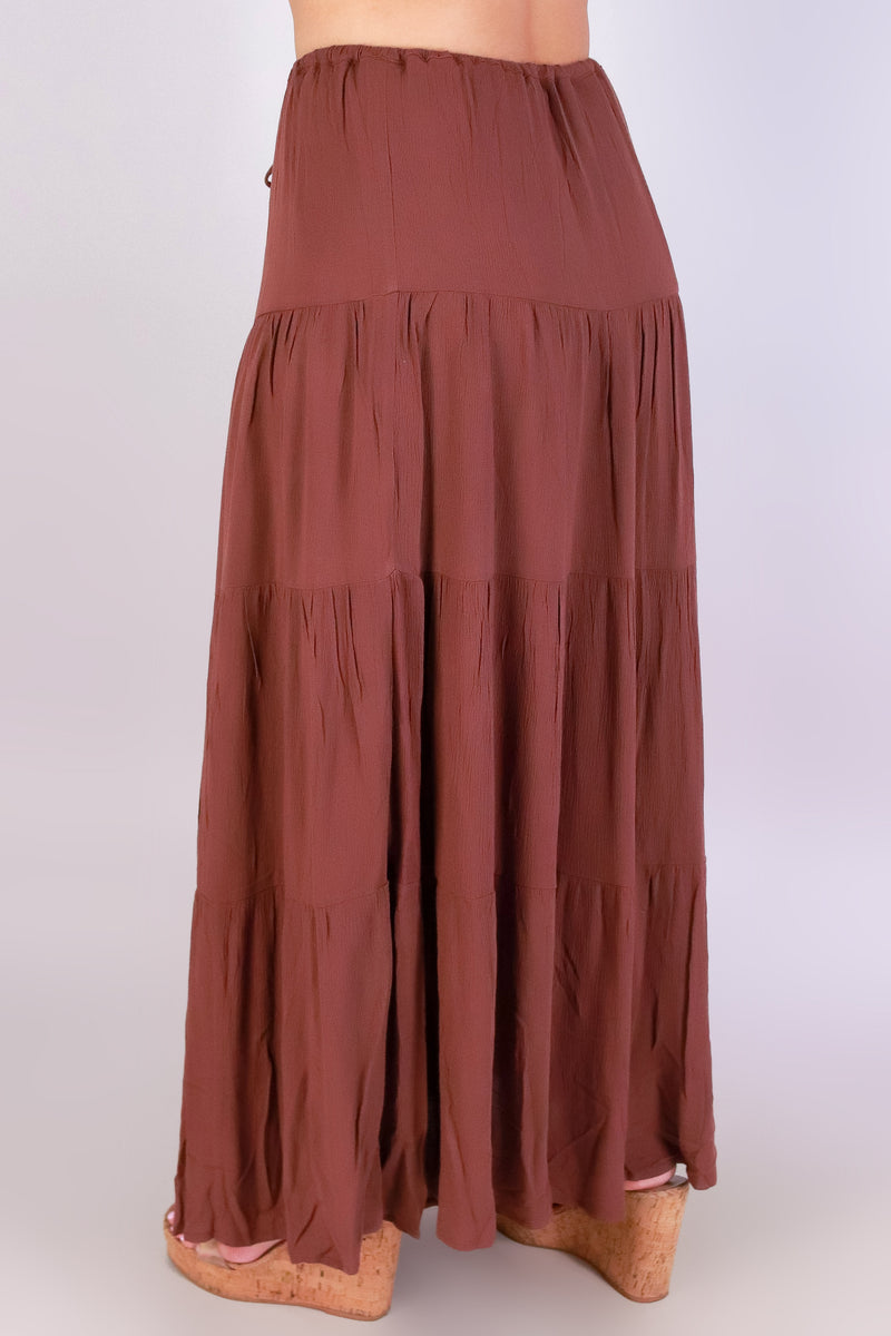Jeans Warehouse Hawaii - SOLID LONG SKIRTS - ROMANCE IN TIERS MAXI SKIRT | By VERY J