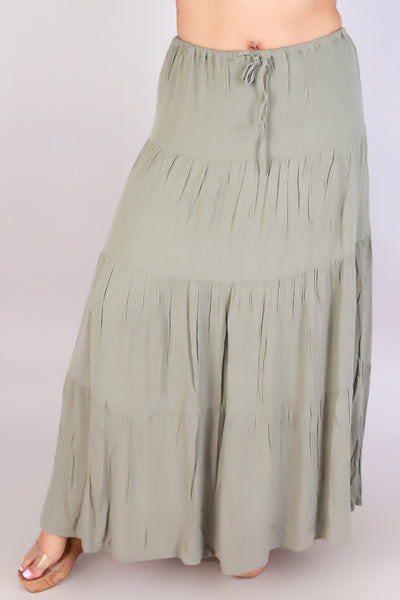 Jeans Warehouse Hawaii - SOLID LONG SKIRTS - ROMANCE IN TIERS MAXI SKIRT | By VERY J