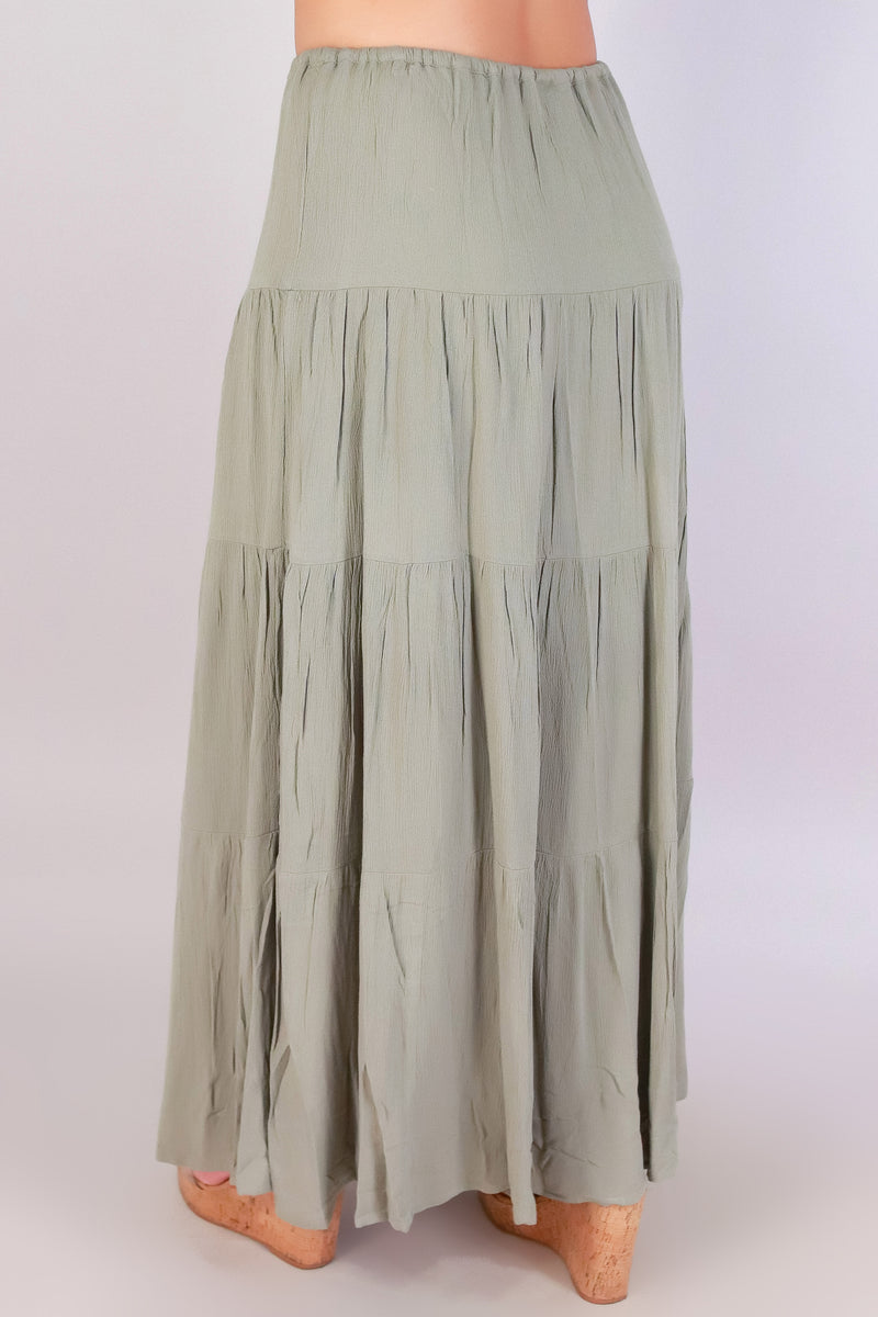 Jeans Warehouse Hawaii - SOLID LONG SKIRTS - ROMANCE IN TIERS MAXI SKIRT | By VERY J