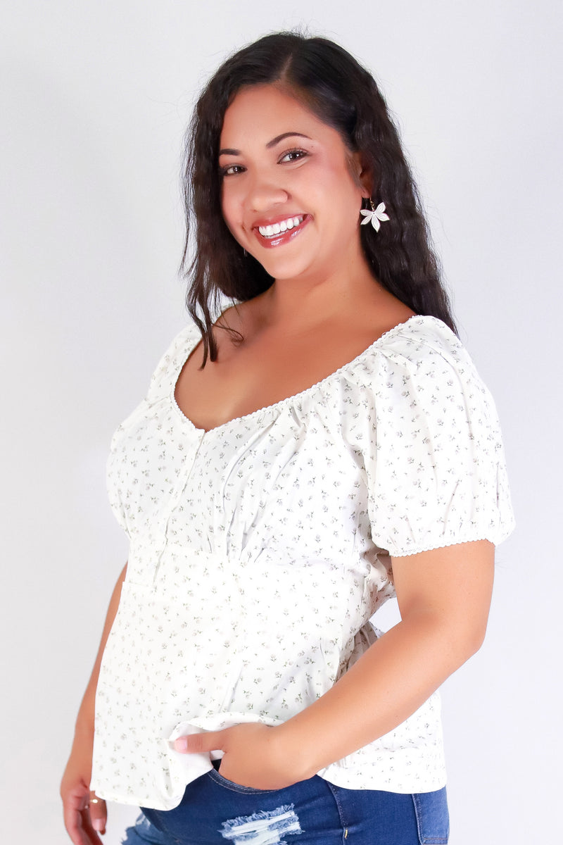 Jeans Warehouse Hawaii - PLUS S/S SOLID WOVEN TOPS - TO BE LOVED EYELET TOP | By TALENT