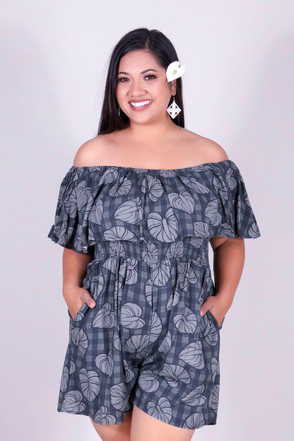 ANTHURIUM PALAKA OFF SHOULDER ROMPER
