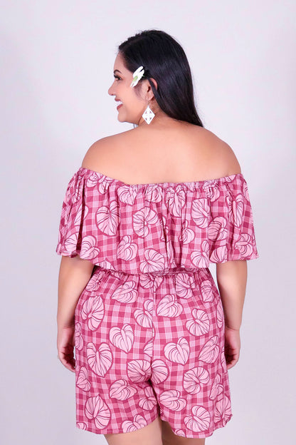 ANTHURIUM PALAKA OFF SHOULDER ROMPER