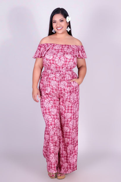 ANTHURIUM PALAKA OFF SHOULDER JUMPSUIT