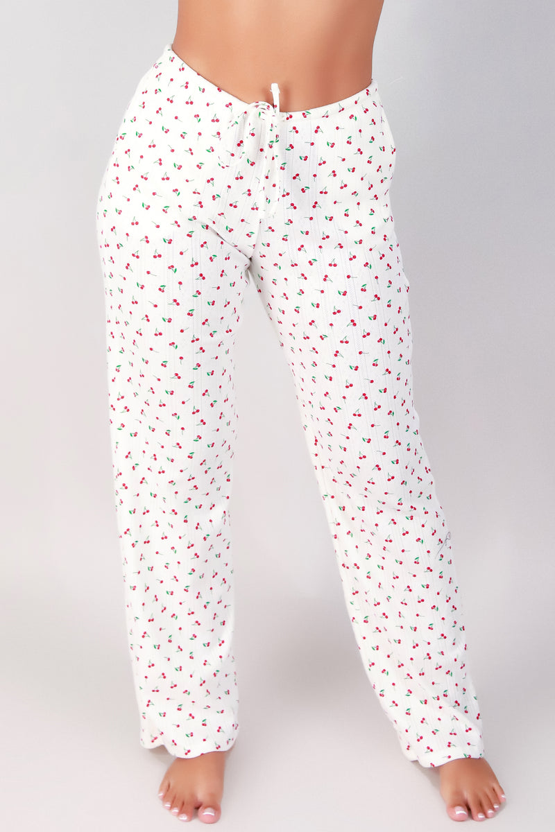 Jeans Warehouse Hawaii - PRINT WOVEN PANTS - CHERRY PANTS | By POPULAR 21