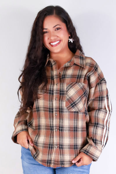 Jeans Warehouse Hawaii - PLUS 3/4&L/S PRINT WOVEN TOPS - FALL IN LOVE PLAID TOP | By PASSPORT/MS BUBBLES