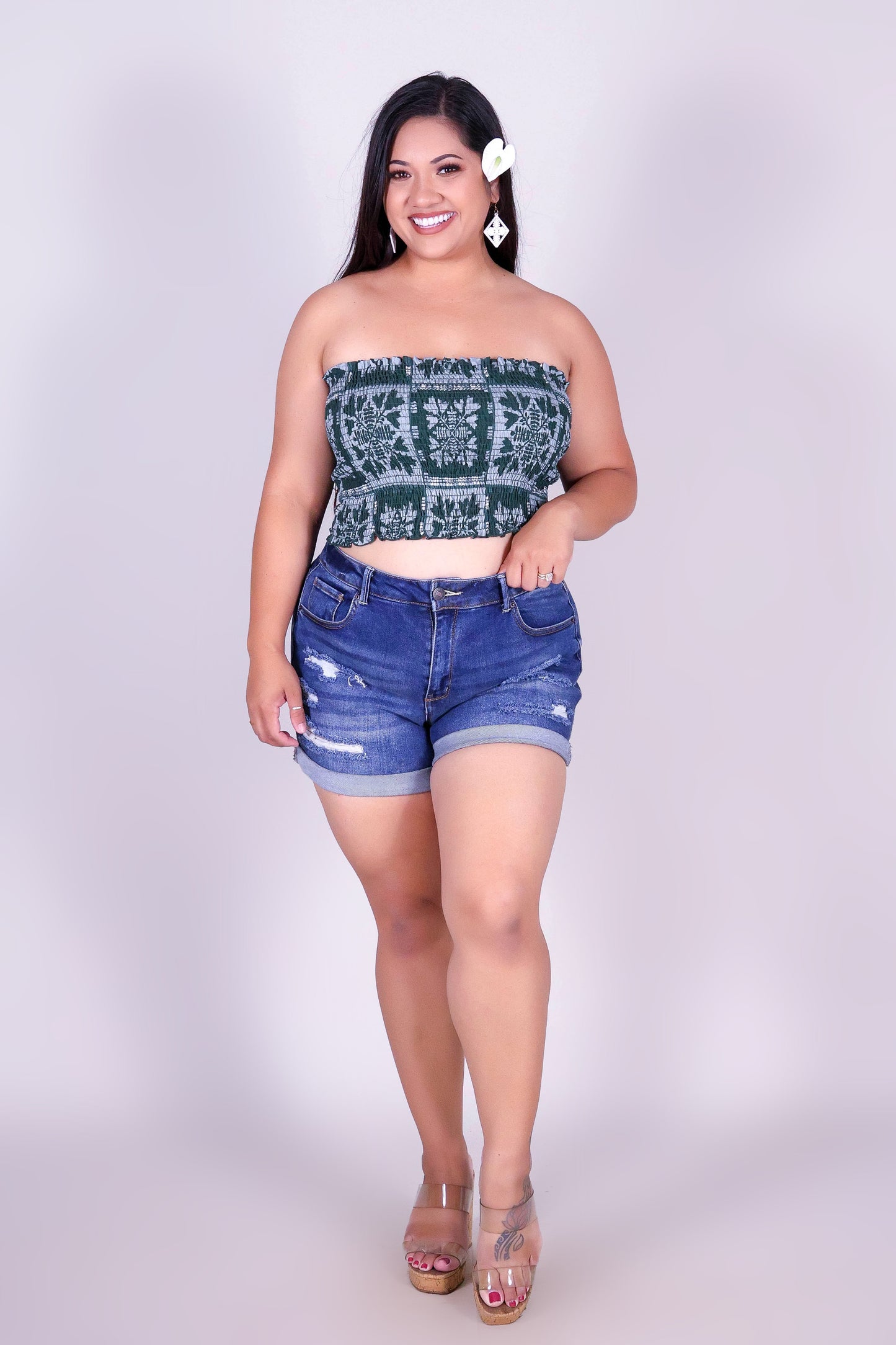 ULEI QUILT SMOCKED TUBE TOP