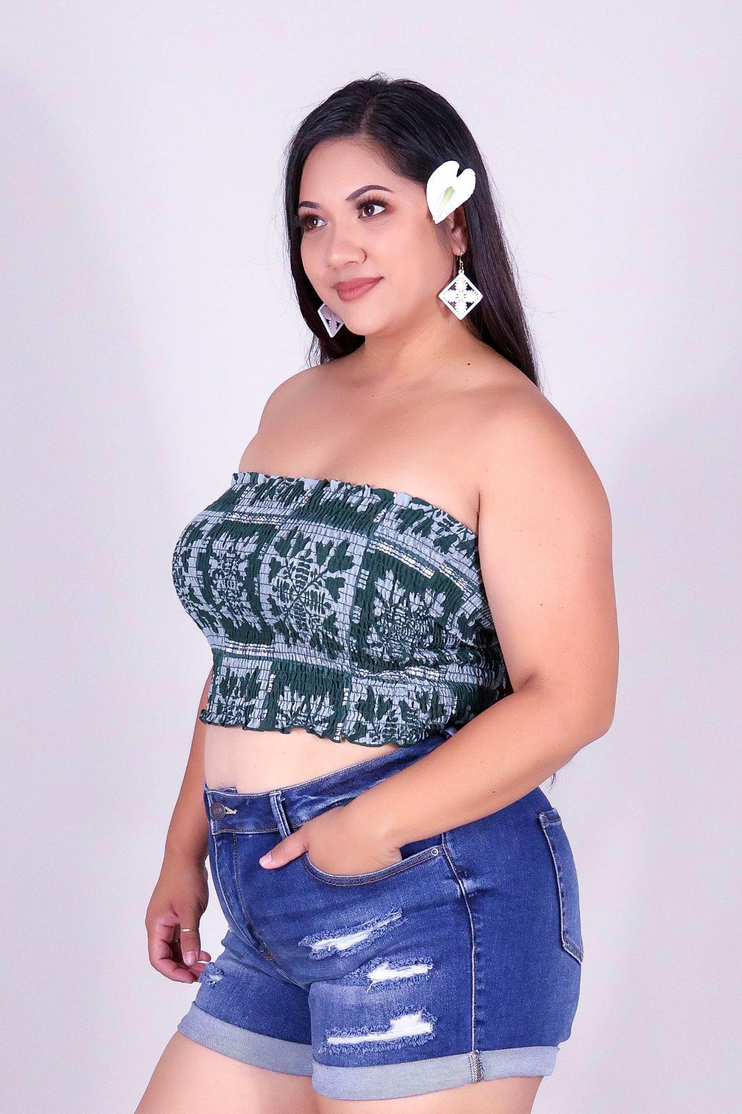 ULEI QUILT SMOCKED TUBE TOP