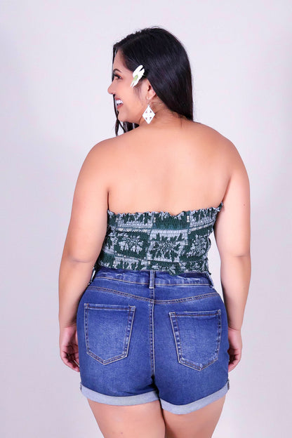 ULEI QUILT SMOCKED TUBE TOP