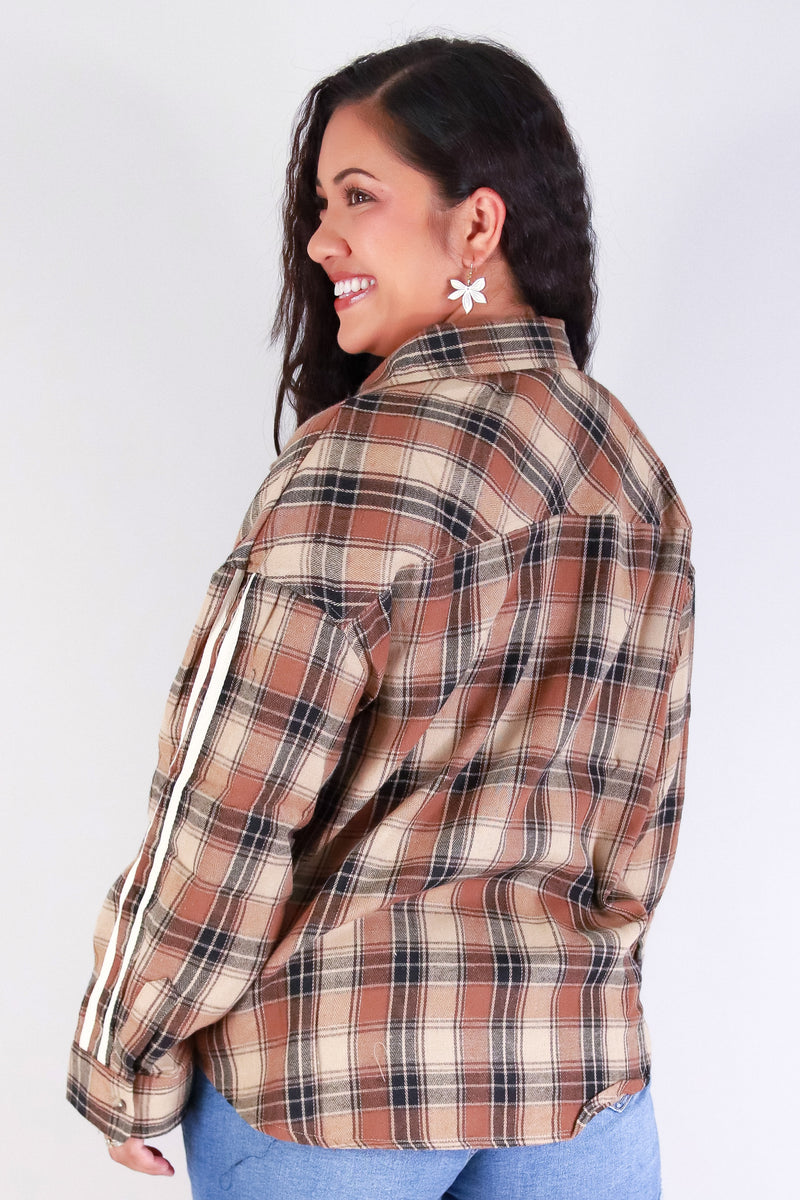 Jeans Warehouse Hawaii - PLUS 3/4&L/S PRINT WOVEN TOPS - FALL IN LOVE PLAID TOP | By PASSPORT/MS BUBBLES