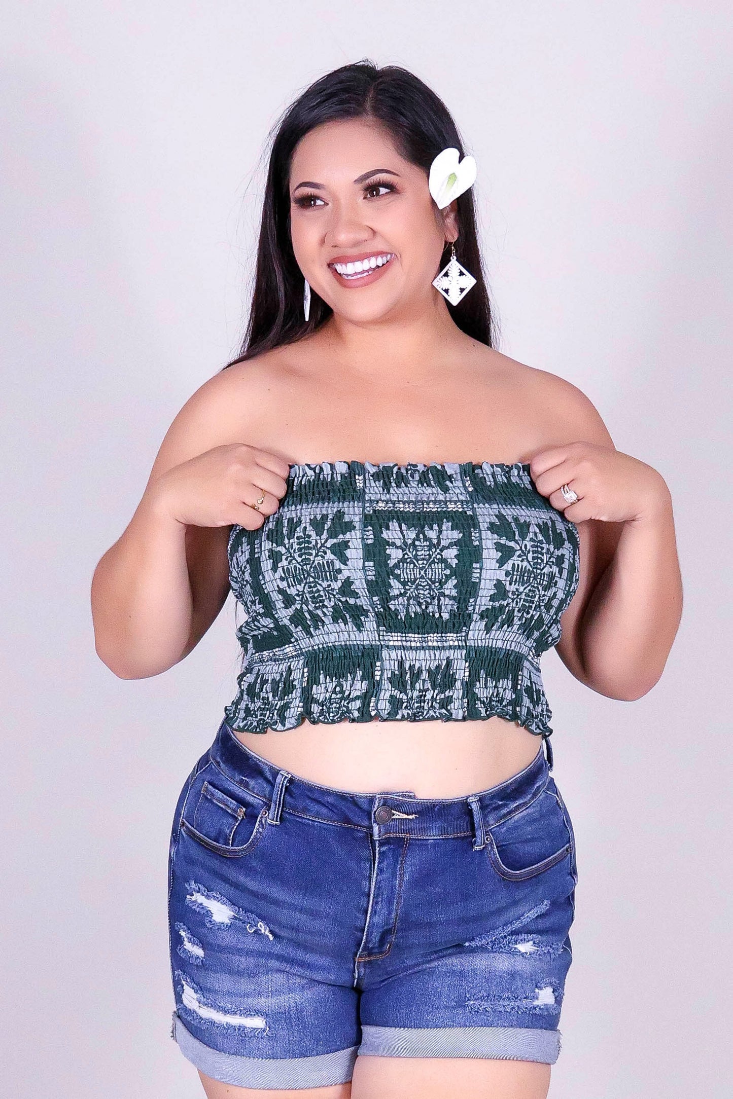 ULEI QUILT SMOCKED TUBE TOP