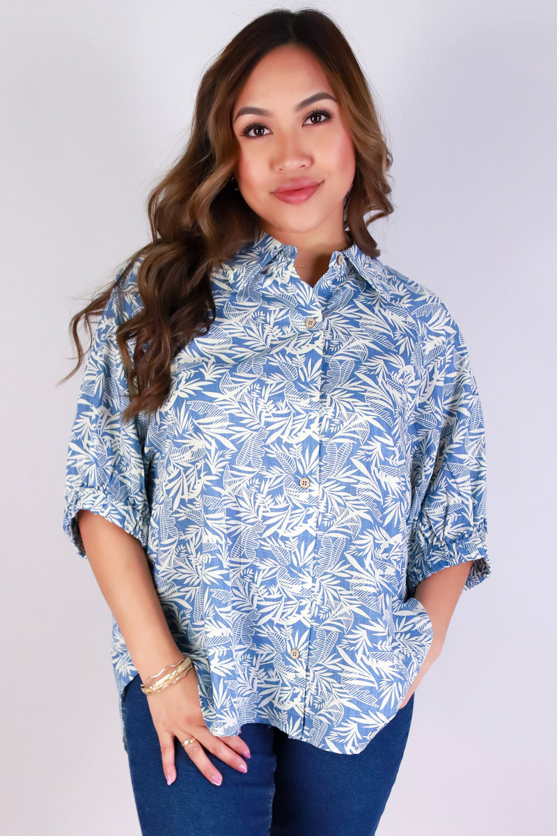 Jeans Warehouse Hawaii - S/S PRINT WOVEN TOPS - FLOW & BUTTON-UP TOP | By VERY J
