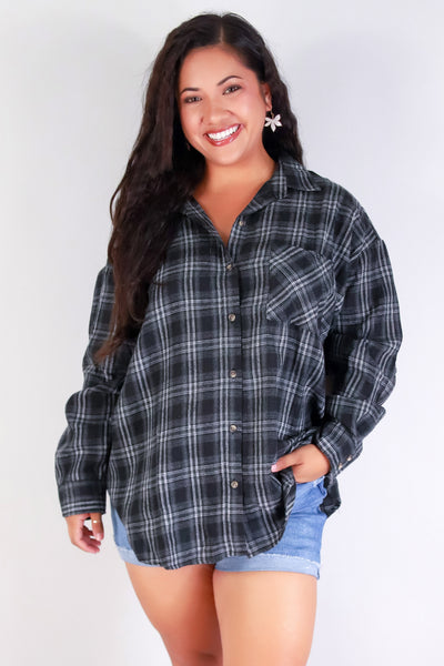 Jeans Warehouse Hawaii - PLUS 3/4&L/S PRINT WOVEN TOPS - FALL IN LOVE PLAID TOP | By PASSPORT/MS BUBBLES