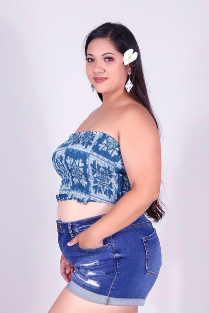 ULEI QUILT SMOCKED TUBE TOP