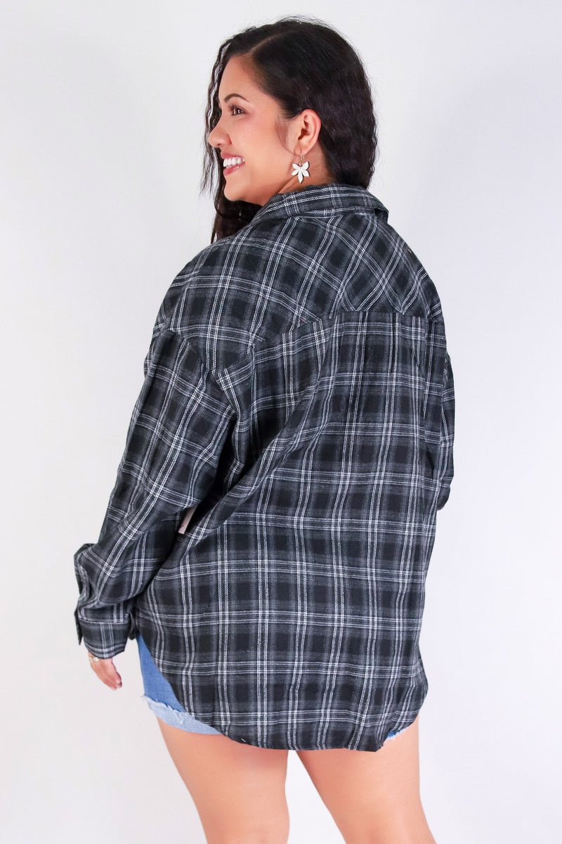 Jeans Warehouse Hawaii - PLUS 3/4&L/S PRINT WOVEN TOPS - FALL IN LOVE PLAID TOP | By PASSPORT/MS BUBBLES
