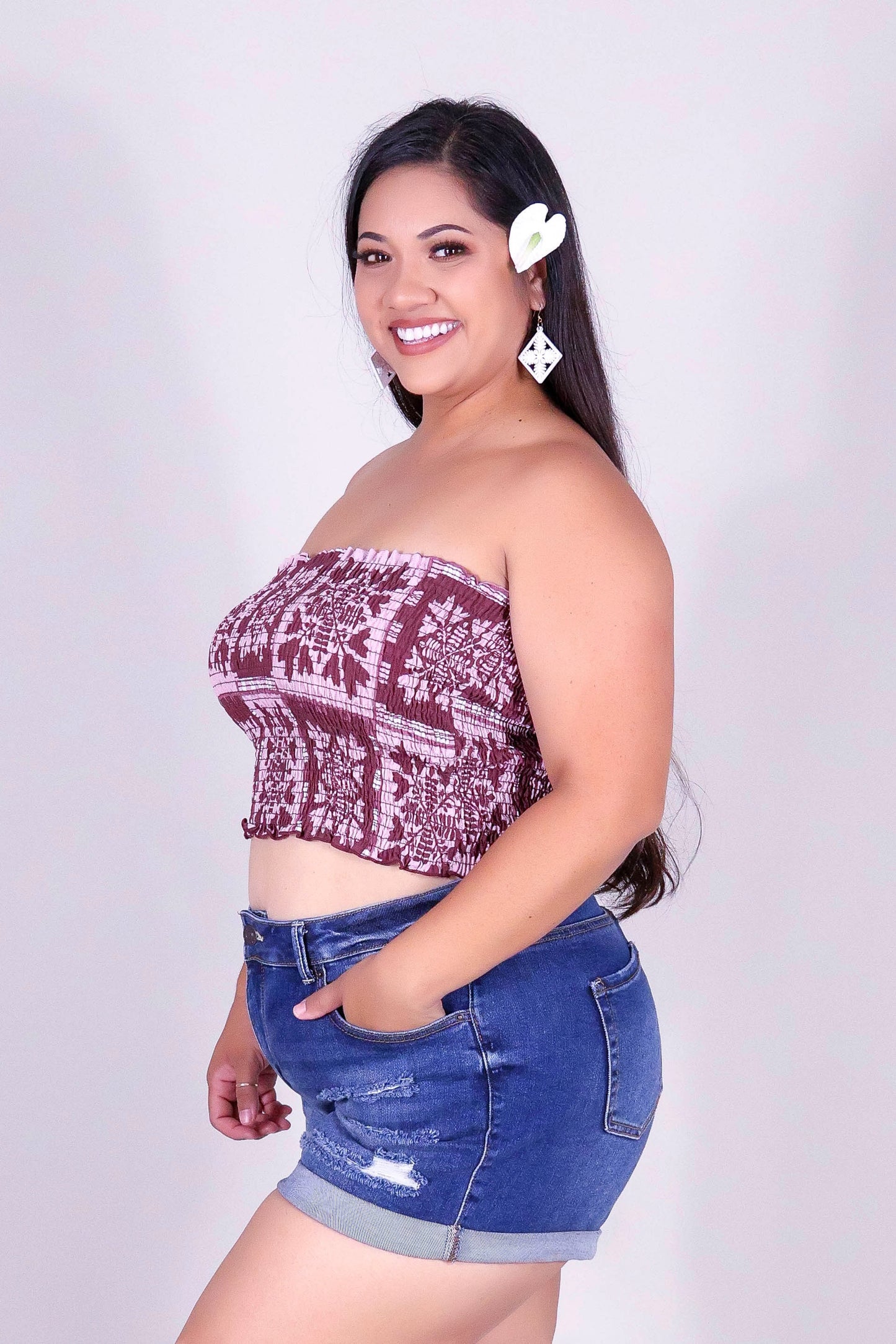 ULEI QUILT SMOCKED TUBE TOP