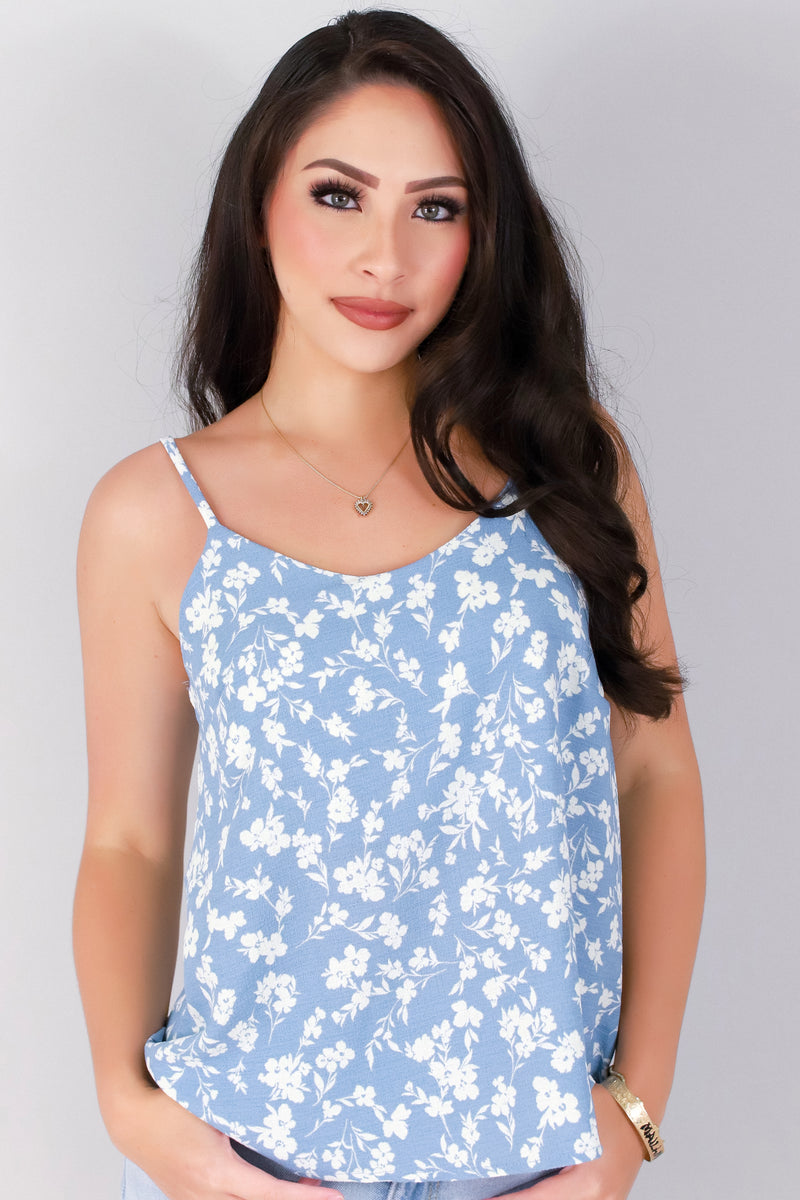 Jeans Warehouse Hawaii - TANK PRINT WOVEN CASUAL TOPS - WILDFLOWER DRIP TOP | By PAPERMOON/ B_ENVIED