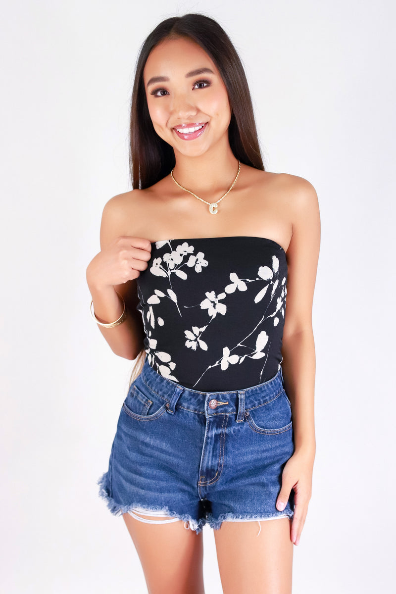 Jeans Warehouse Hawaii - Bodysuits - BLOOM WITH EASE BODYSUIT | By PAPERMOON/ B_ENVIED