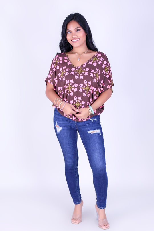 ANTHURIUM QUILT DOLMAN TOP