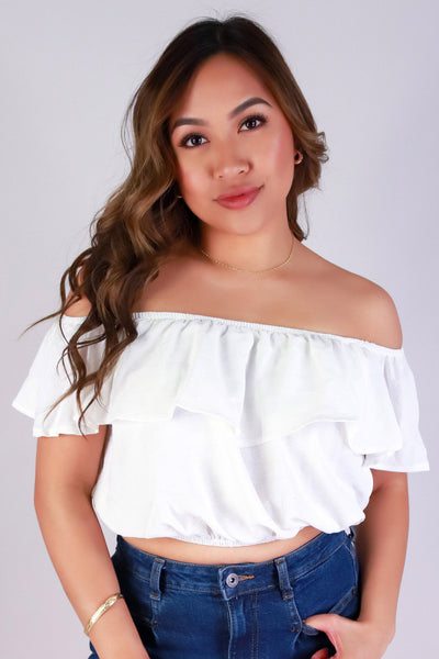 Jeans Warehouse Hawaii - S/S SOLID WOVEN TOPS - FLUTTER BABE TOP | By ROKOKO