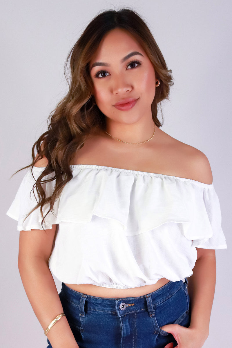 Jeans Warehouse Hawaii - S/S SOLID WOVEN TOPS - FLUTTER BABE TOP | By ROKOKO