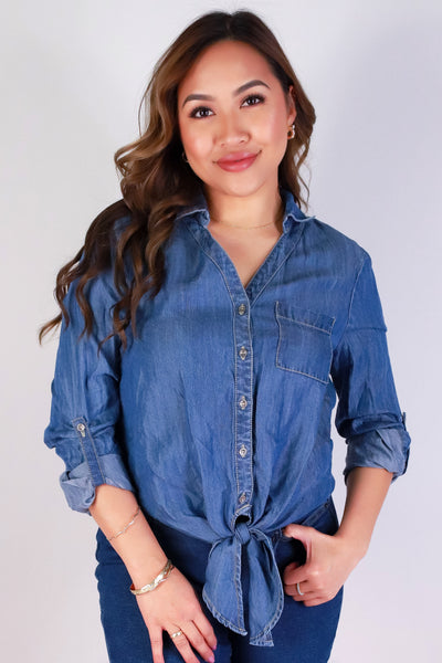 Jeans Warehouse Hawaii - 3/4 & L/S SOLID WOV TOPS - UNDONE MUSE LONG SLEEVE TOP | By MINTEE 16